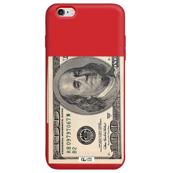 a close-up of a money bill Apple iPhone 6 plus Silicone Imperial Red Case
