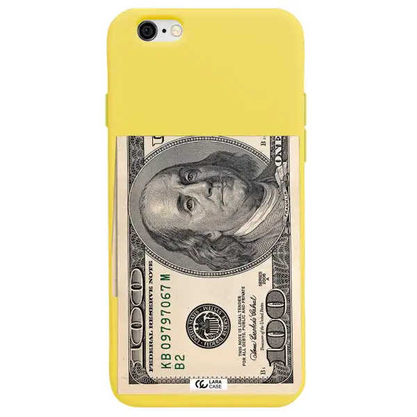 a close-up of a money bill Apple iPhone 6 Silicone canary yellow Case