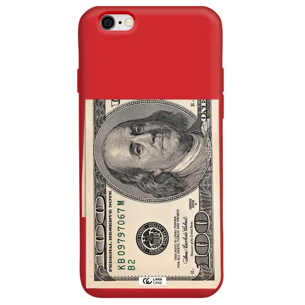 a close-up of a money bill Apple iPhone 6 Silicone Imperial Red Case