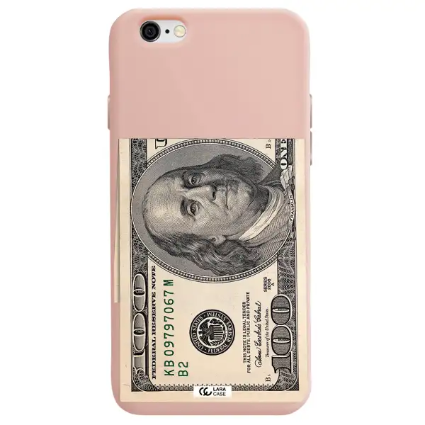a close-up of a money bill Apple iPhone 6 Silicone pastel pink Case