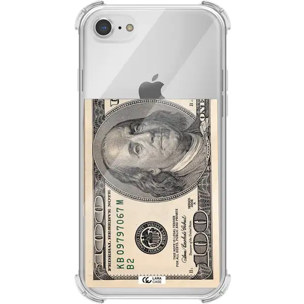 a close-up of a money bill Apple iPhone 7 Clear PC Case