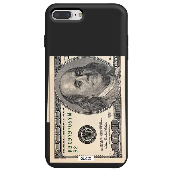 a close-up of a money bill Apple iPhone 7 plus Silicone black Case