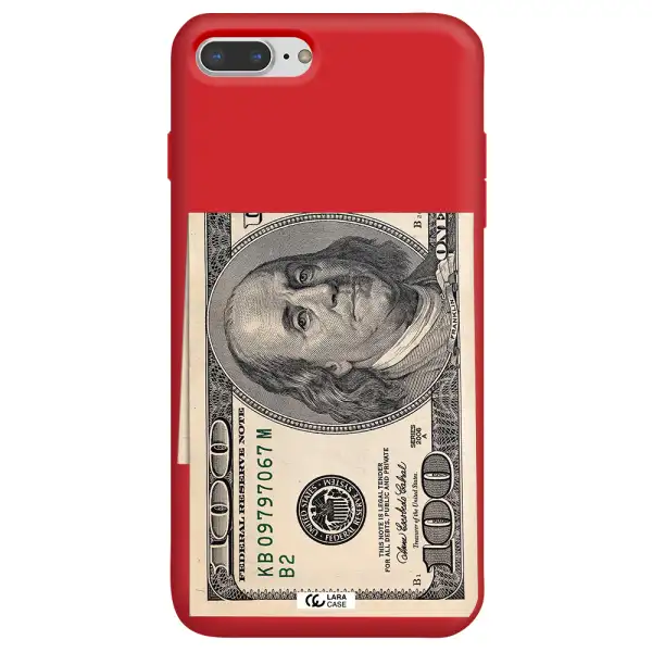 a close-up of a money bill Apple iPhone 8 plus Silicone Imperial Red Case