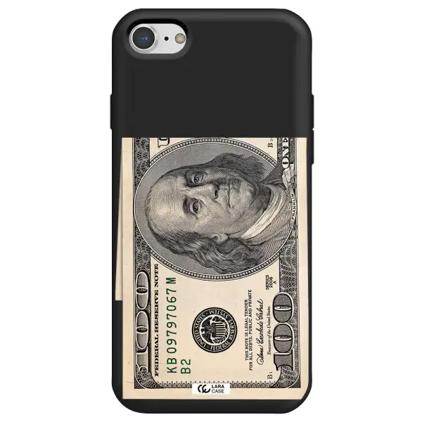 a close-up of a money bill Apple iPhone 8 Silicone black Case