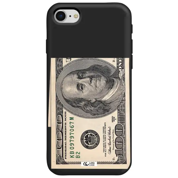a close-up of a money bill Apple iPhone se 2020 Silicone black Case