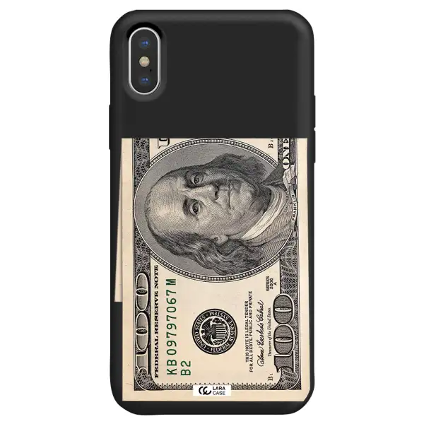 a close-up of a money bill Apple iPhone X Silicone black Case