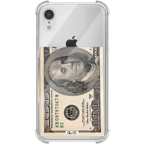 a close-up of a money bill Apple iPhone XR Clear PC Case