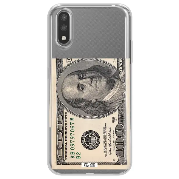 A Close-Up Of A Money Bill Samsung A01 Clear Tpu Case