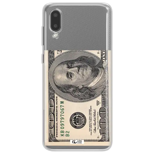 A Close-Up Of A Money Bill Samsung A02 Clear Tpu Case
