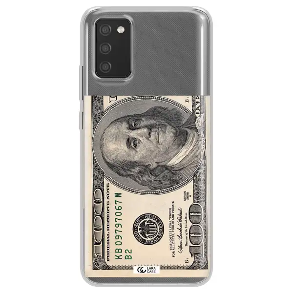 A Close-Up Of A Money Bill Samsung A02S Clear Tpu Case