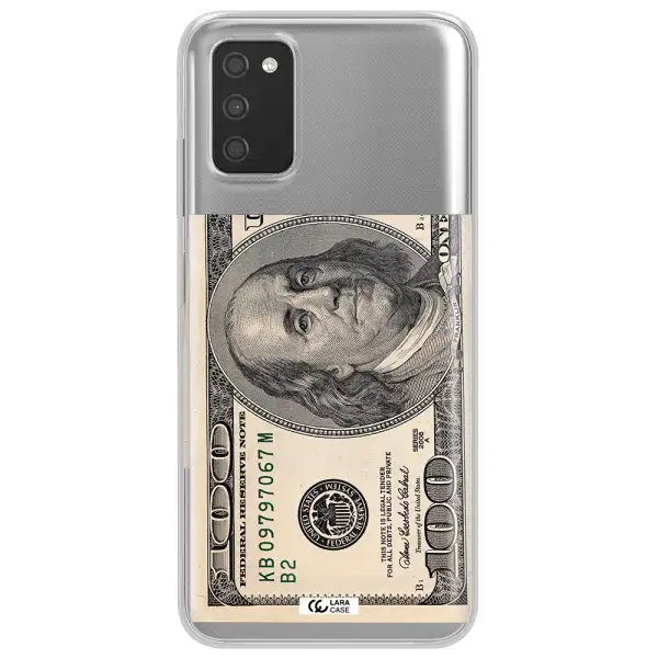 A Close-Up Of A Money Bill Samsung A03S Clear Tpu Case