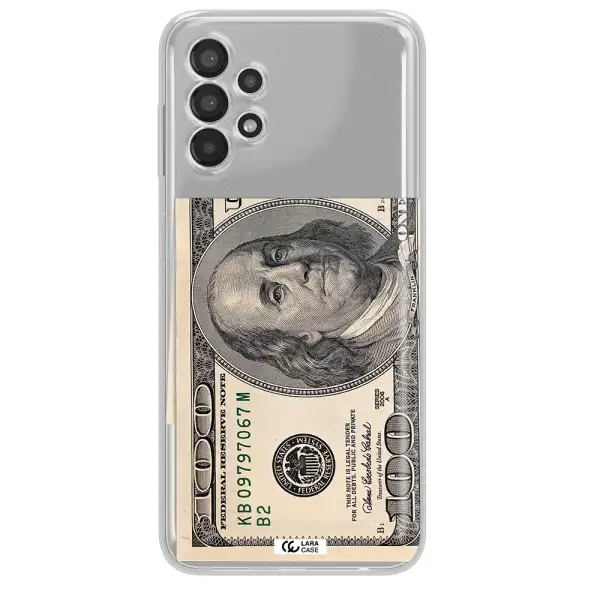 A Close-Up Of A Money Bill Samsung A13 Clear Tpu Case