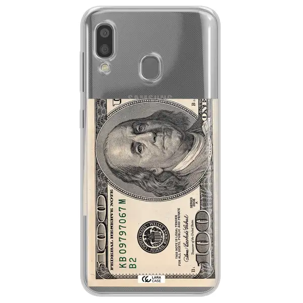 A Close-Up Of A Money Bill Samsung A20 Clear Tpu Case