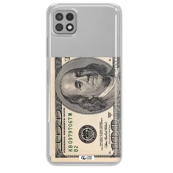 A Close-Up Of A Money Bill Samsung A22 5G Clear Tpu Case