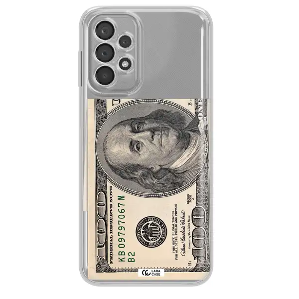 A Close-Up Of A Money Bill Samsung A23 5G Clear Tpu Case