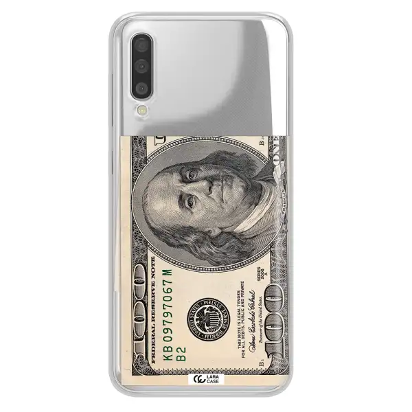 A Close-Up Of A Money Bill Samsung A50 Clear Tpu Case