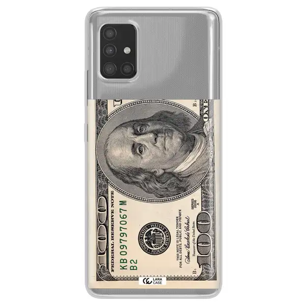 A Close-Up Of A Money Bill Samsung A51 Clear Tpu Case
