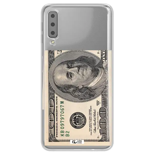 A Close-Up Of A Money Bill Samsung A7 2018 Clear Tpu Case