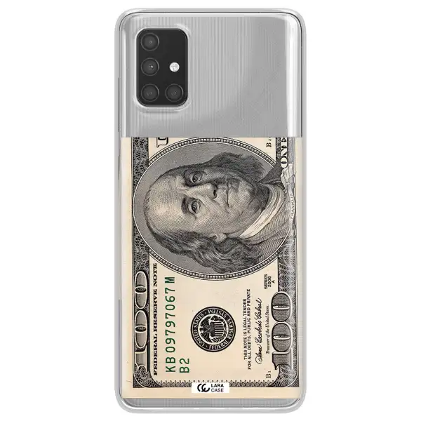 A Close-Up Of A Money Bill Samsung A71 Clear Tpu Case