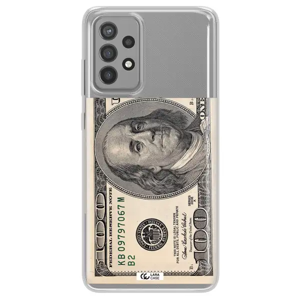 A Close-Up Of A Money Bill Samsung A72 Clear Tpu Case