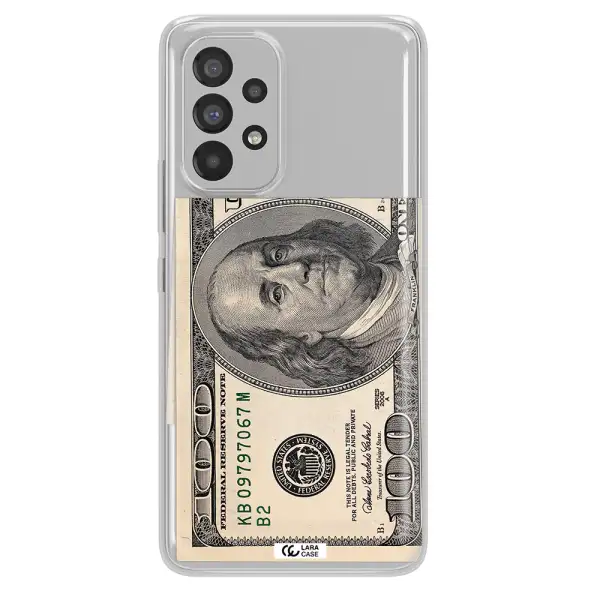 A Close-Up Of A Money Bill Samsung A73 Clear Tpu Case