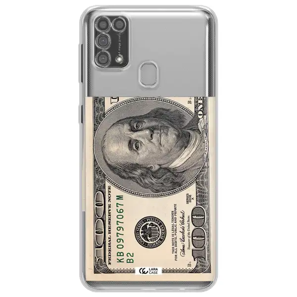 A Close-Up Of A Money Bill Samsung M31 Clear Tpu Case