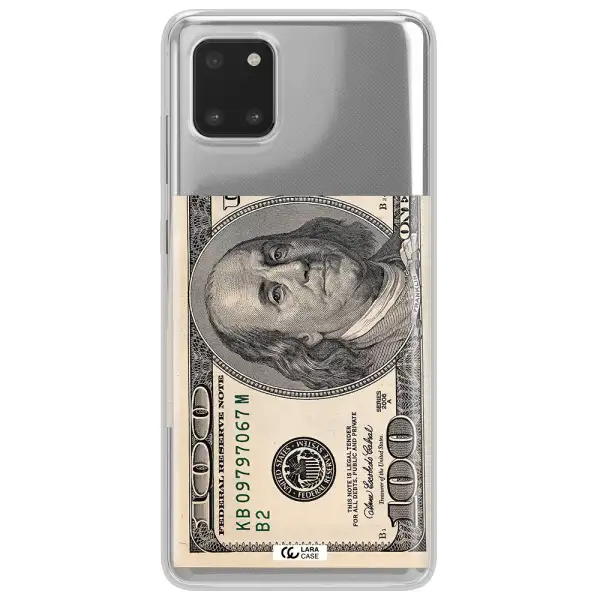 A Close-Up Of A Money Bill Samsung Note 10 Lite Clear Tpu Case