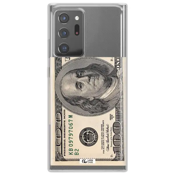 A Close-Up Of A Money Bill Samsung Note 20 Ultra Clear Tpu Case