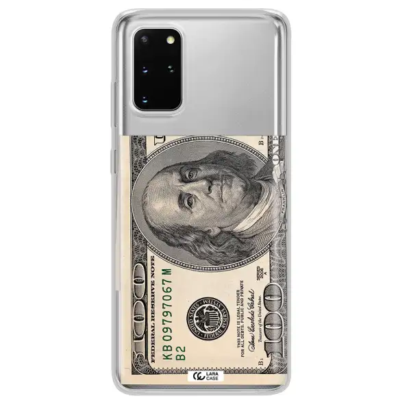 A Close-Up Of A Money Bill Samsung S 20 Plus Clear Tpu Case