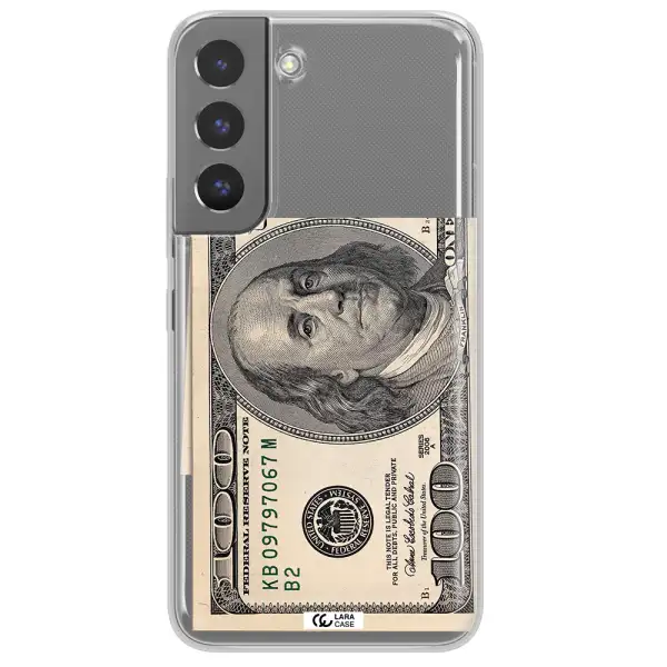 A Close-Up Of A Money Bill Samsung S 22 Clear Tpu Case