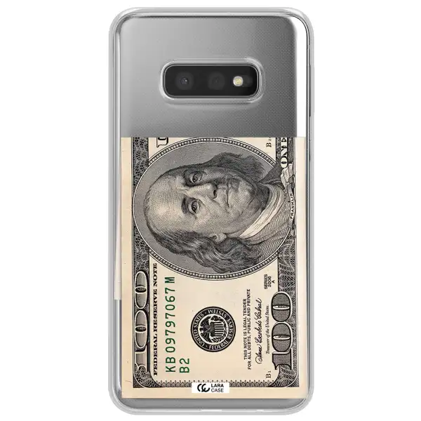 A Close-Up Of A Money Bill Samsung S10E Clear Tpu Case