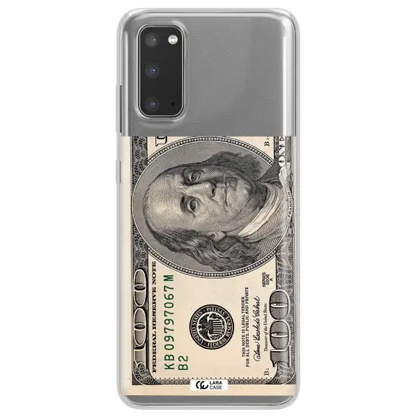 A Close-Up Of A Money Bill Samsung S20 Clear Tpu Case