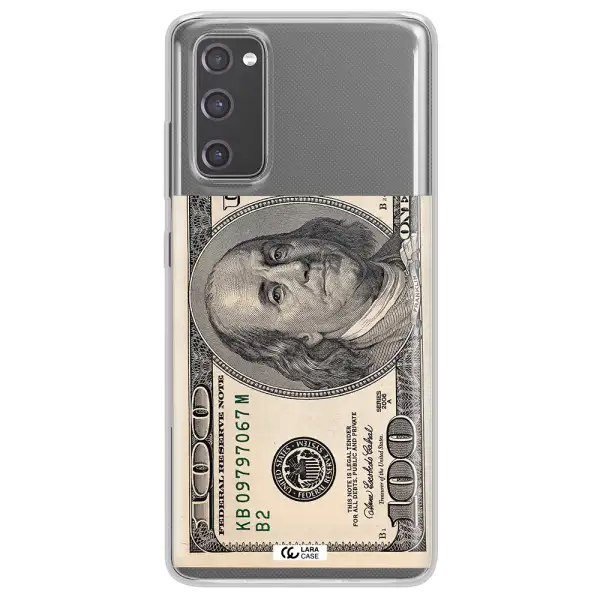 A Close-Up Of A Money Bill Samsung S20 Fe Clear Tpu Case