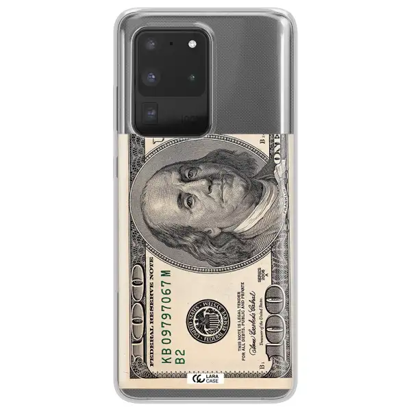 A Close-Up Of A Money Bill Samsung S20 Ultra Clear Tpu Case