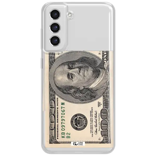 A Close-Up Of A Money Bill Samsung S21 Fe Clear Tpu Case