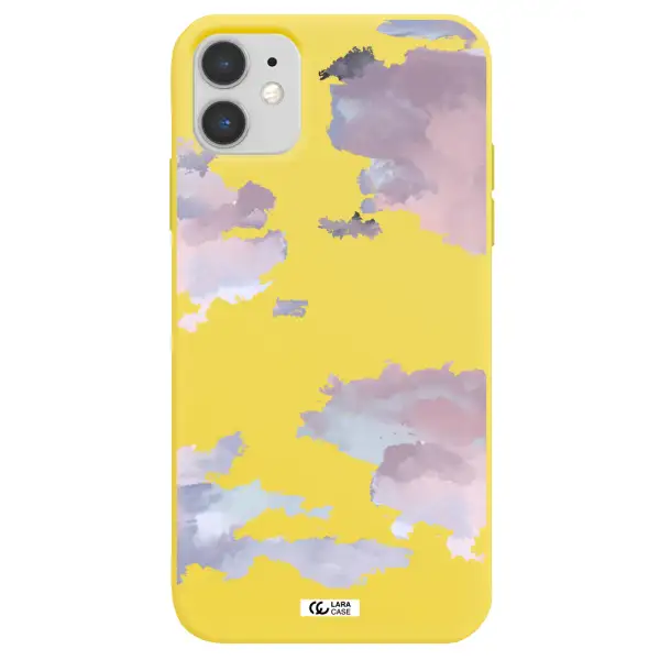 a close-up of a cloud Apple iPhone 11 Silicone canary yellow Case