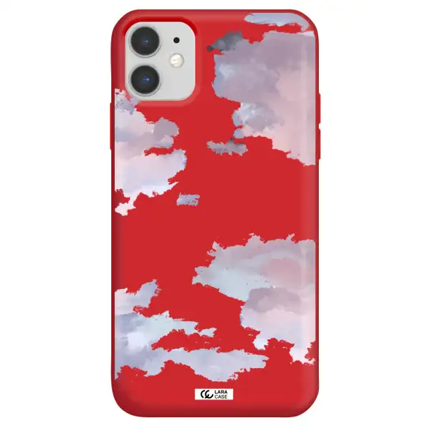 a close-up of a cloud Apple iPhone 11 Silicone Imperial Red Case