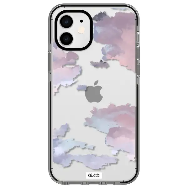 a close-up of a cloud Apple iPhone 12 impact black border Case