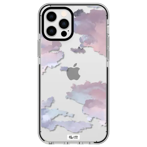 a close-up of a cloud Apple iPhone 12 pro impact black border Case