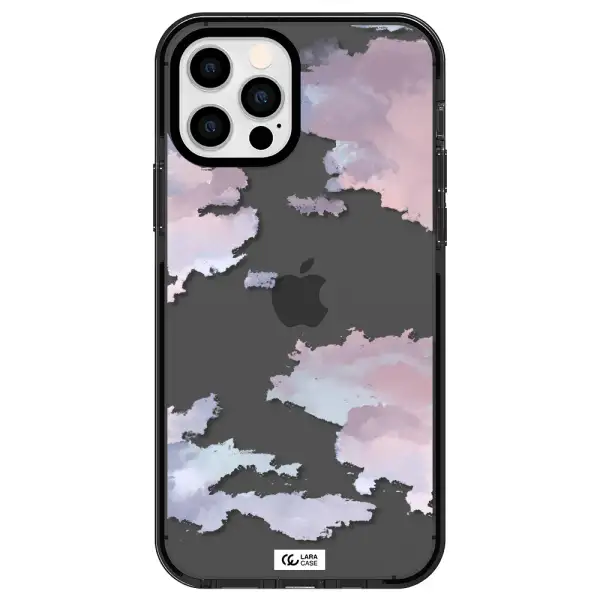 a close-up of a cloud Apple iPhone 12 pro impact Smoke Black Case