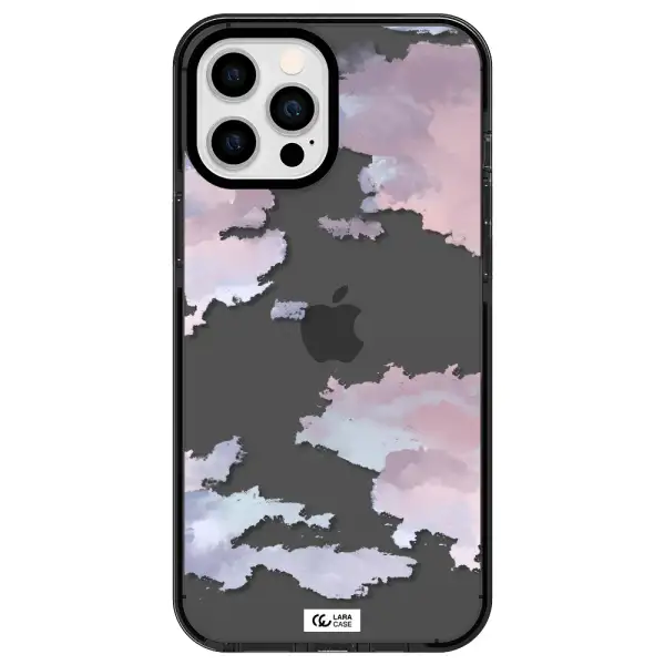 a close-up of a cloud Apple iPhone 12 pro max impact Smoke Black Case