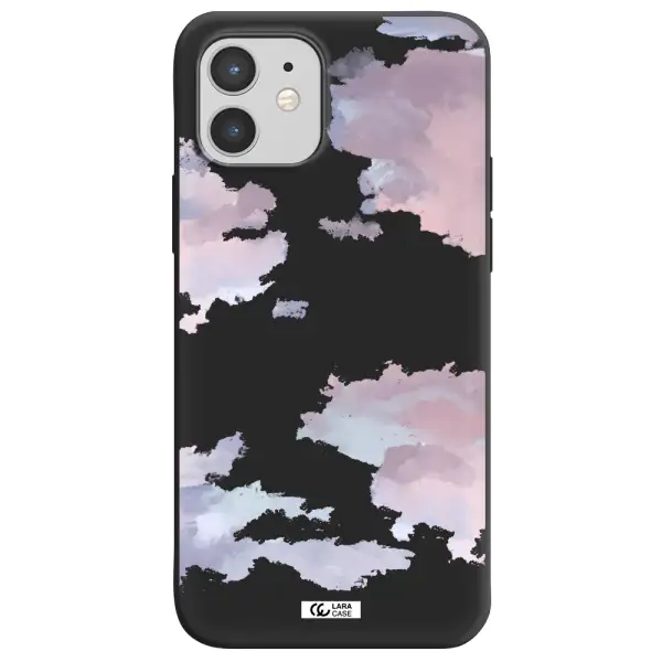 a close-up of a cloud Apple iPhone 12 Silicone black Case