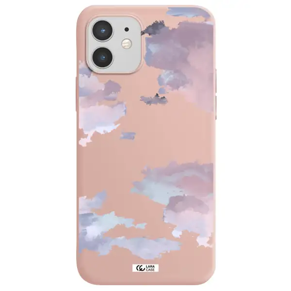 a close-up of a cloud Apple iPhone 12 Silicone pastel pink Case
