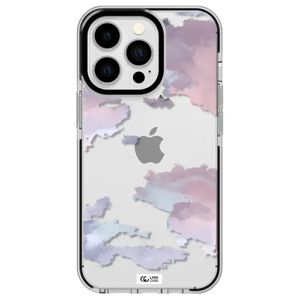 a close-up of a cloud Apple iPhone 13 Pro impact black border Case