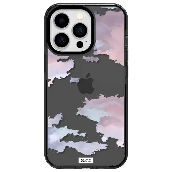 a close-up of a cloud Apple iPhone 13 Pro impact Smoke Black Case