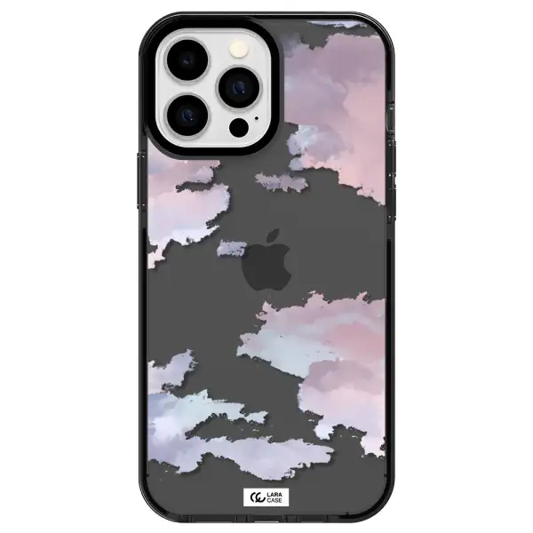 a close-up of a cloud Apple iPhone 13 Pro Max impact Smoke Black Case