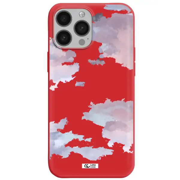 a close-up of a cloud Apple iPhone 13 Pro Max Silicone Imperial Red Case