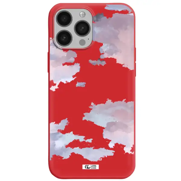 a close-up of a cloud Apple iPhone 13 Pro Silicone Imperial Red Case