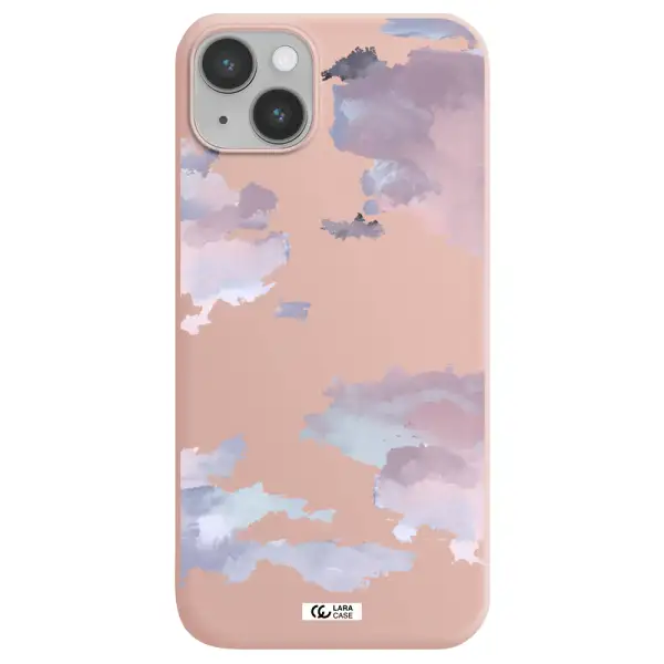 a close-up of a cloud Apple iPhone 14 plus Silicone pastel pink Case