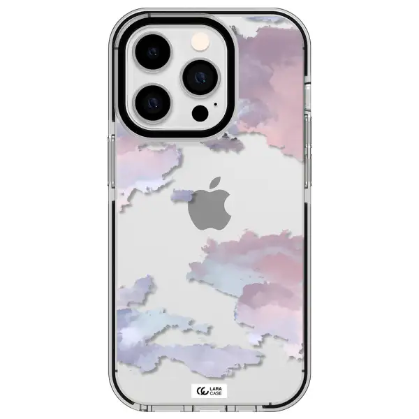 a close-up of a cloud Apple iPhone 14 pro impact black border Case